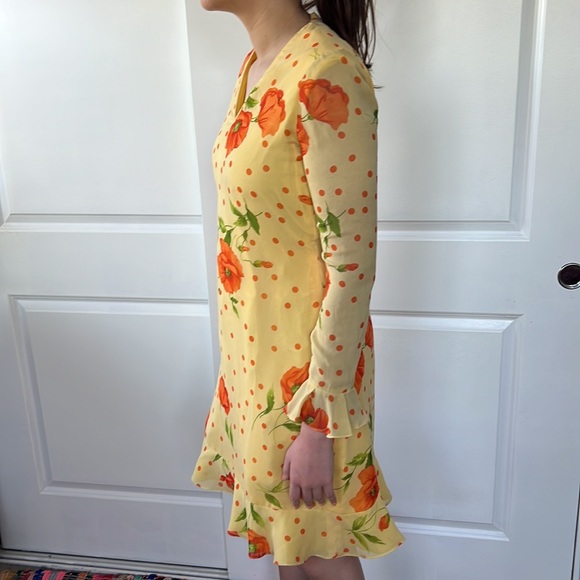 Vtg 60s 70s yellow POPPY orange dress by Ruth Chagnon size S M - Picture 7 of 9
